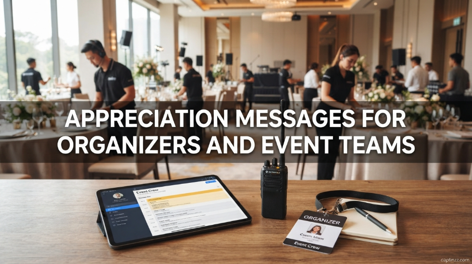 Appreciation Messages for Organizers and Event Teams