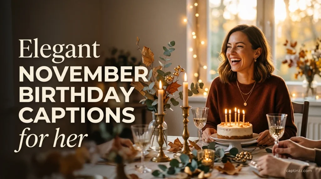 Elegant November Birthday Captions for Her