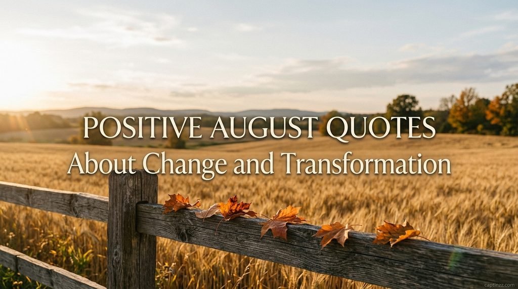 Positive August Quotes About Change and Transformation