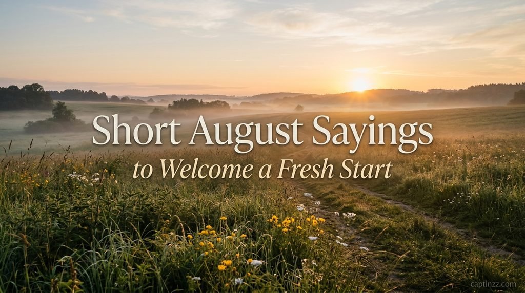 Short August Sayings to Welcome a Fresh Start